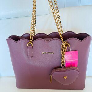 NWT BETSEY JOHNSON XOTOTE U BAG TOTE SHOULDER PURSE CHERRY W HEART COIN PURSE